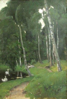 Paul Raud In a park Norge oil painting art